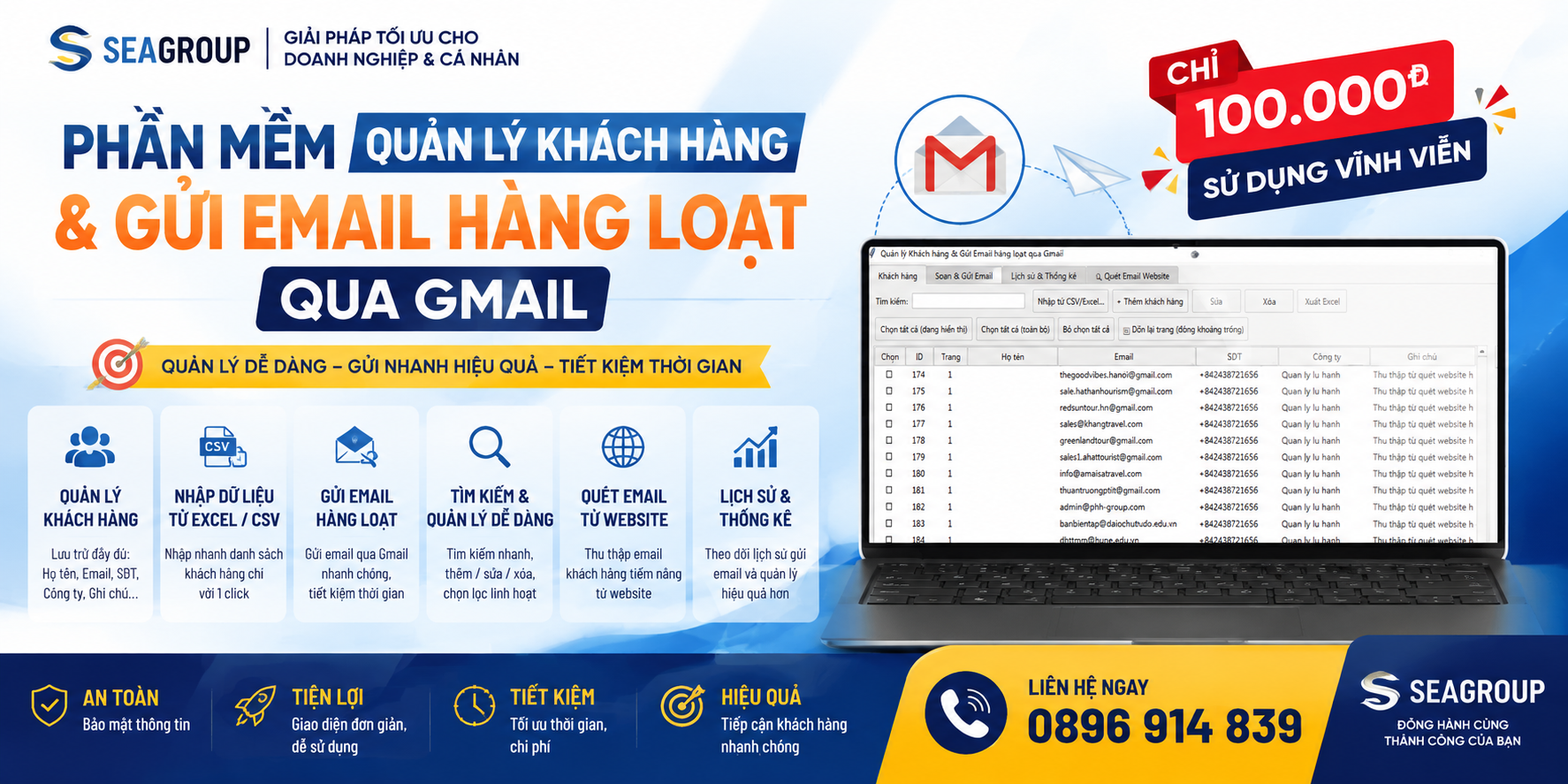 Quét Email các Website và Gửi hàng loạt