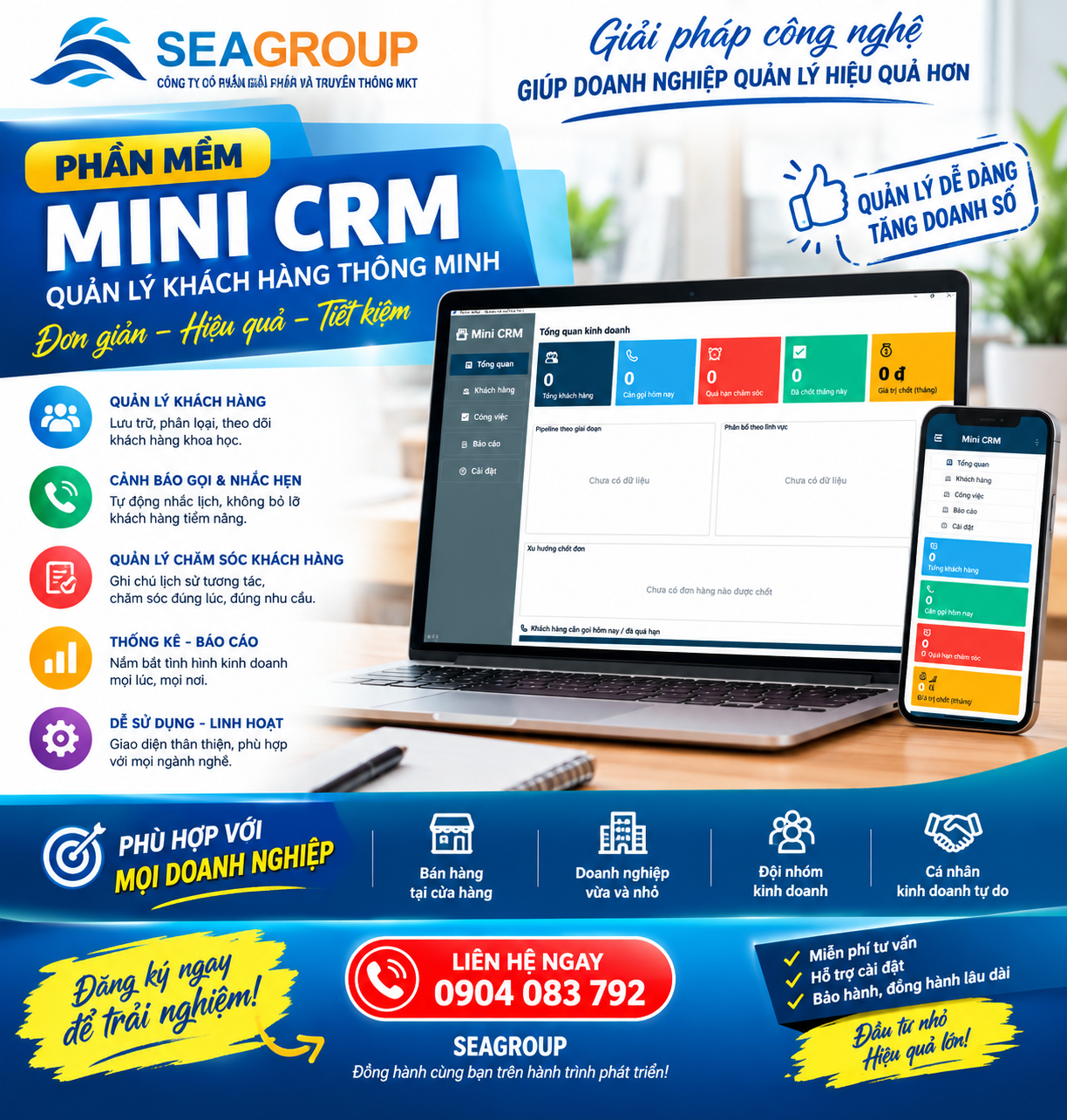 Phần mềm quản lý khách hàng hiệu quả Mini CRM